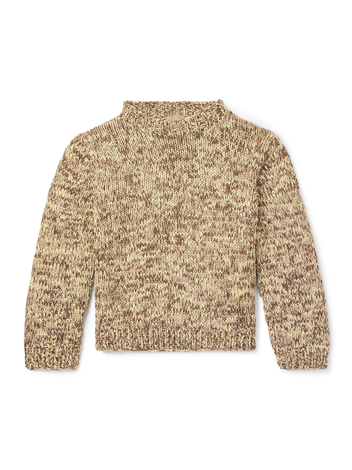 Ribbed Mulberry Silk Sweater - Men - Brown