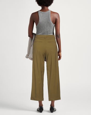Momoní Woman Pants Military green Size 2 Virgin Wool, Elastane