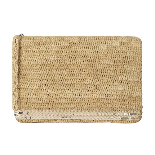 Raffia and Sequins Clutch