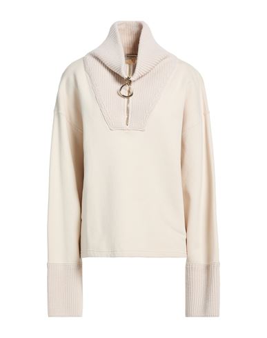 Woman Sweatshirt Beige Size L Cotton