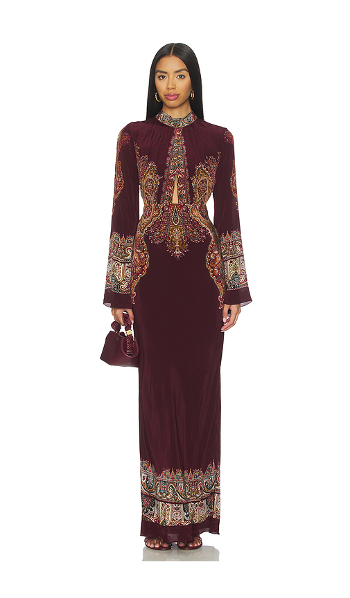 HEMANT AND NANDITA Long Dress in Burgundy. S. Also in