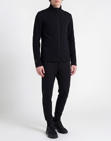 Man Sweatshirt Black Size 3XL Polyester, Elastane