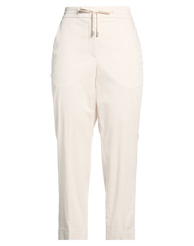 Easy Woman Pants Cream Size 6 Cotton, Elastane