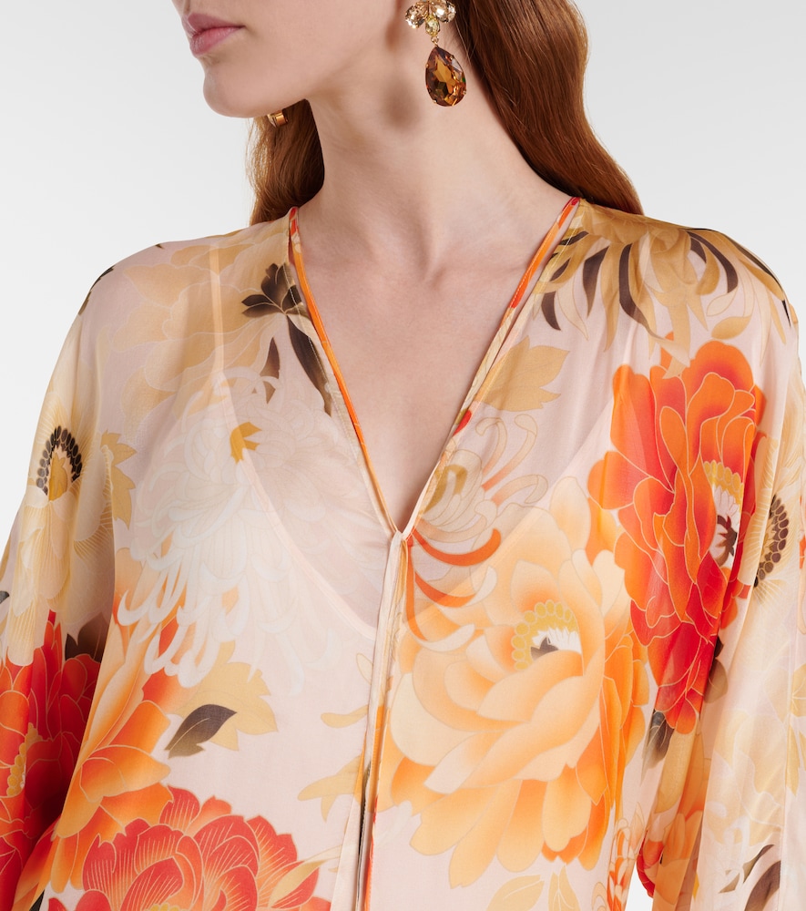 Angus floral silk chiffon maxi dress