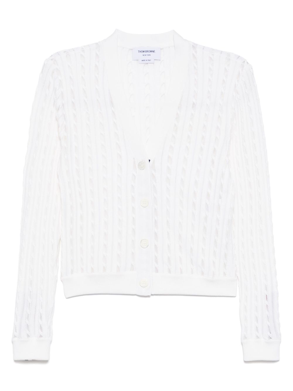 Thom Browne V-neck cardigan - White