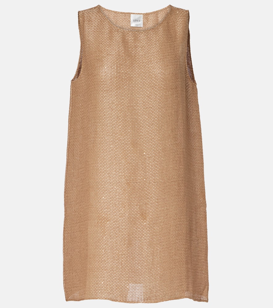Stella sequined linen-blend minidress