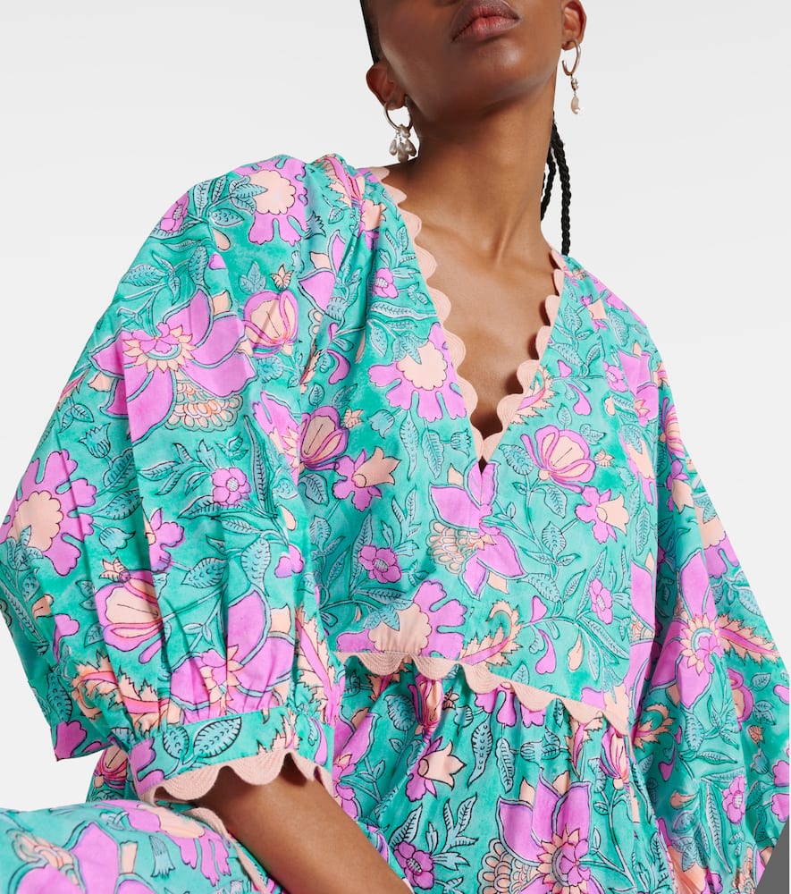 Juliet Dunn Colorblocked cotton poplin maxi dress