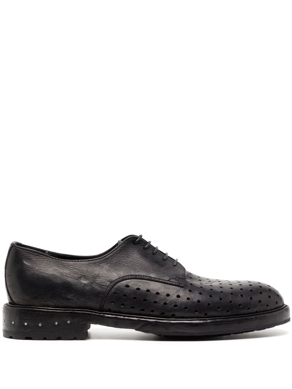 30mm perforated leather derby shoes - Black