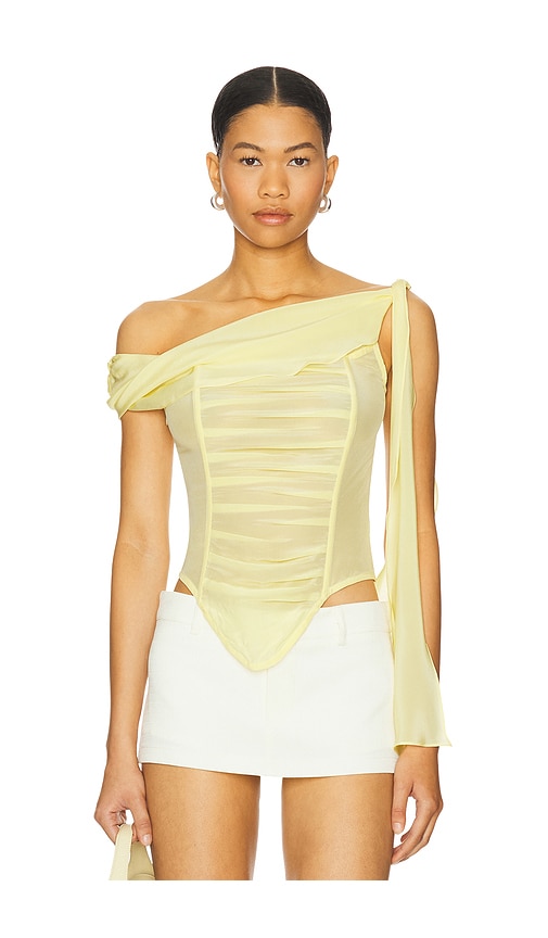 Kim Shui Chiffon Top in Yellow. -  S also in L