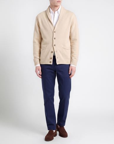 Man Cardigan Beige Size L Wool, Polyamide