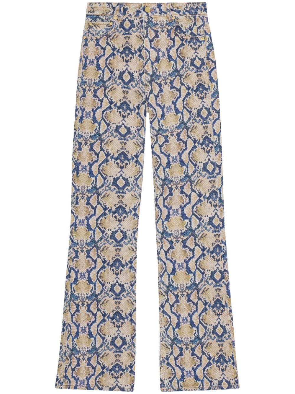 Graphic-print straight-leg jeans - Blue