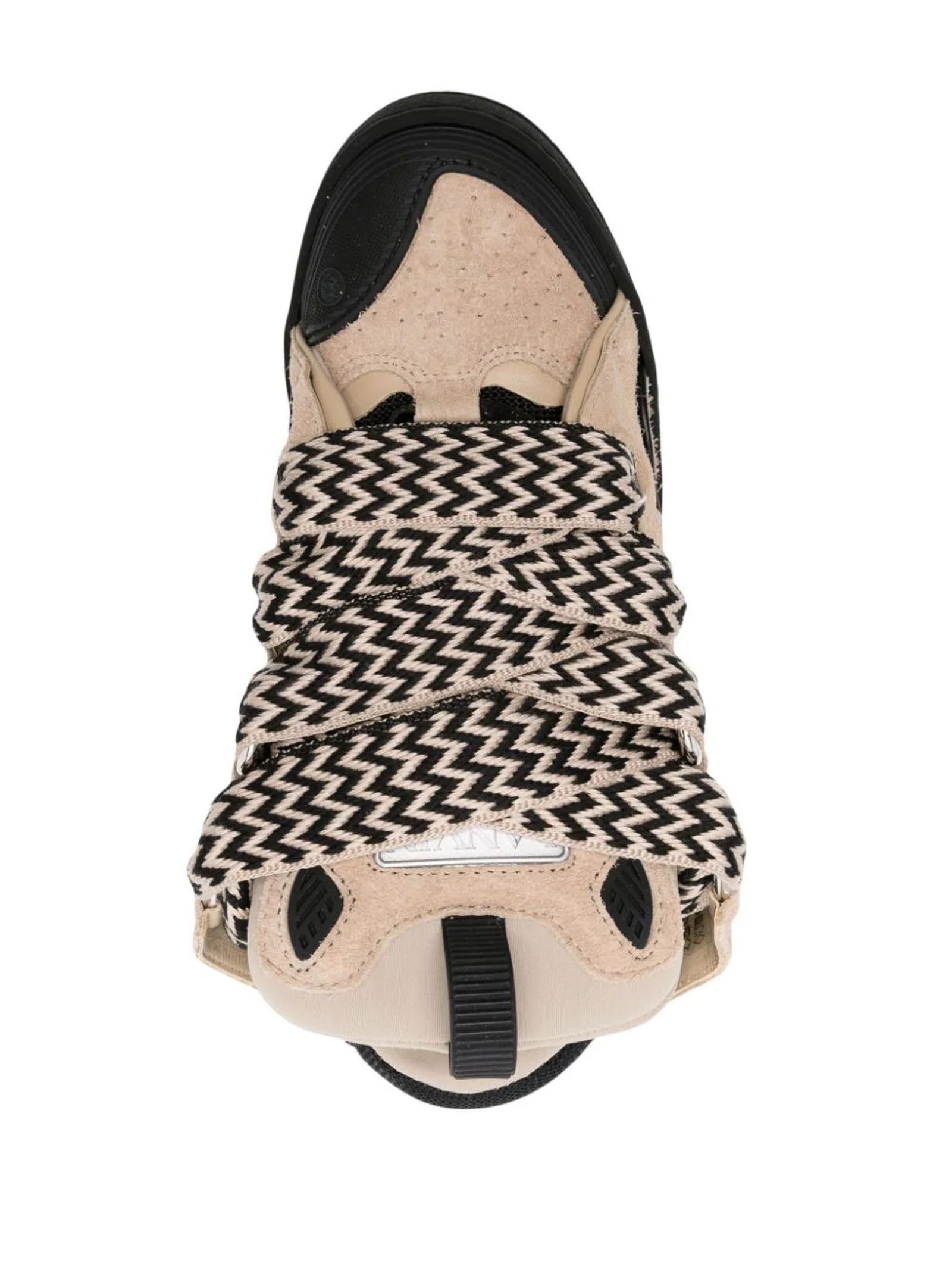 Beige And Black Curb Sneakers