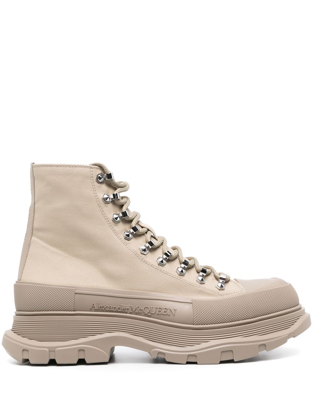70mm chunky lace-up boots - Neutrals