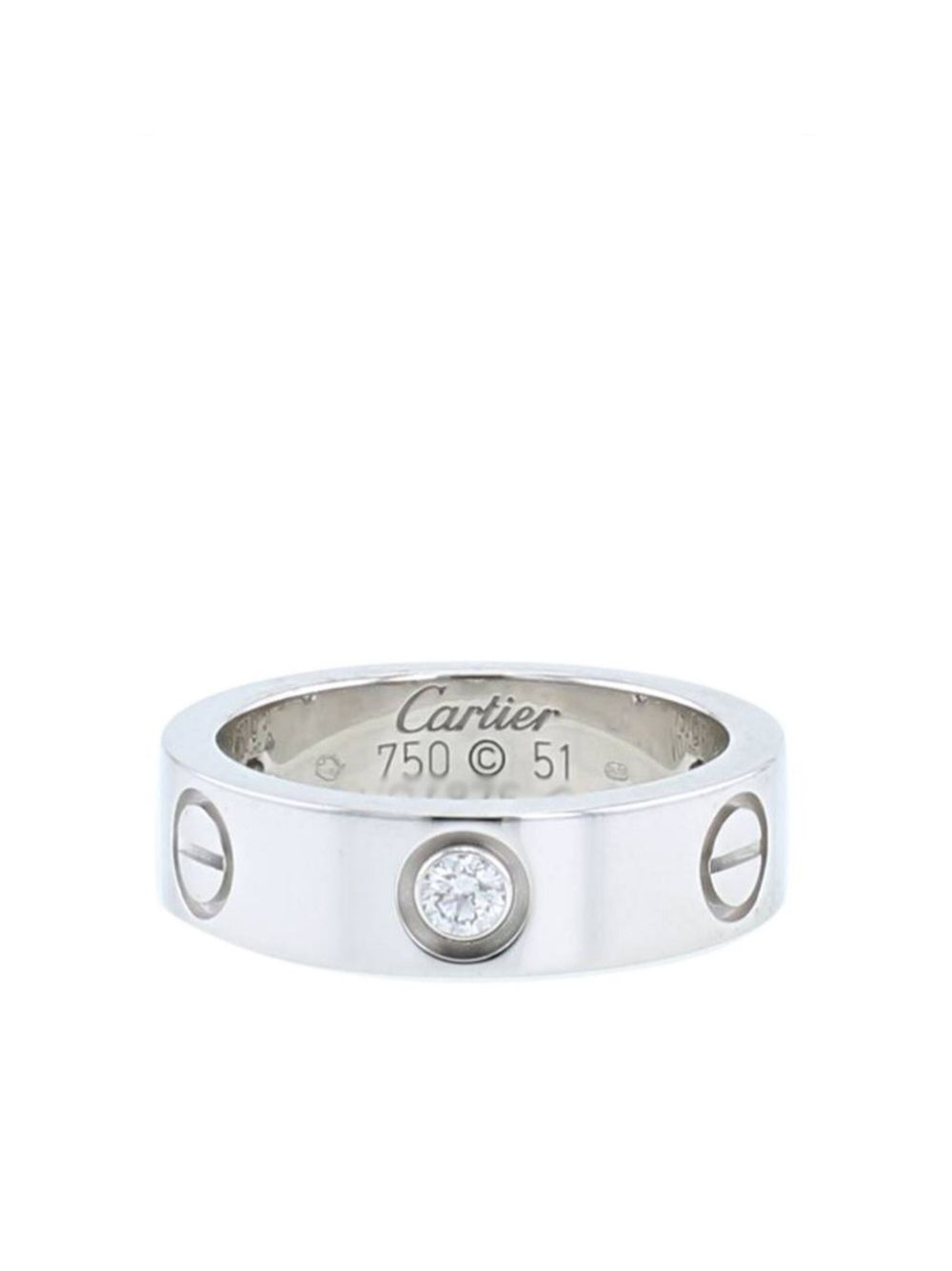 2010s white gold Love diamond ring - Silver