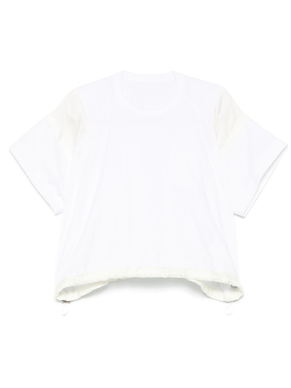 Panelled drawstring-hem T-shirt - Grey