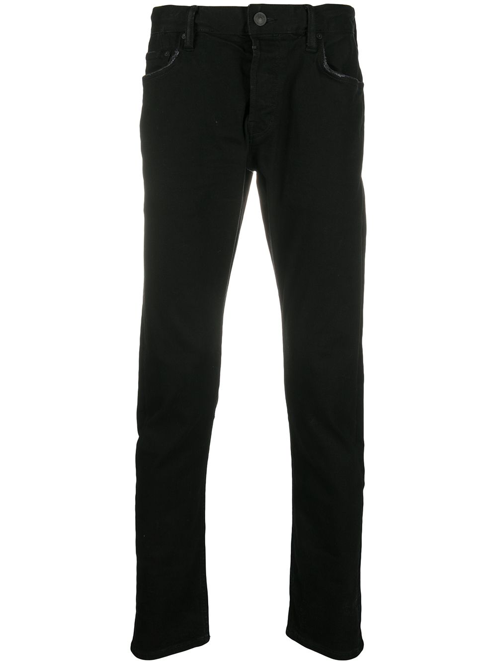 Mid-rise slim-fit trousers - Black
