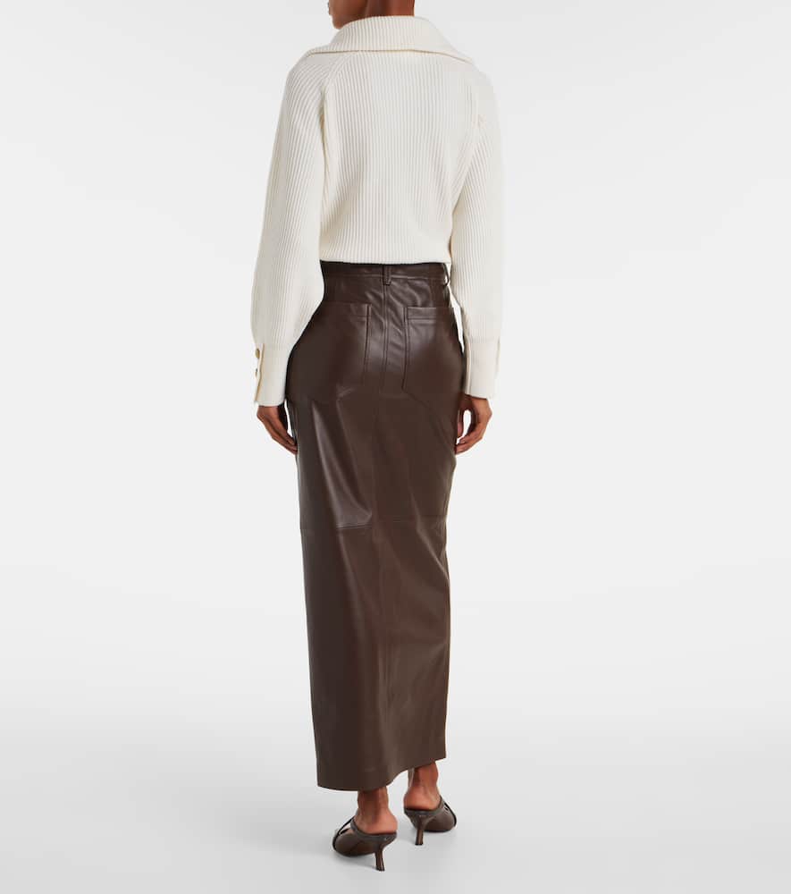 Leather maxi skirt