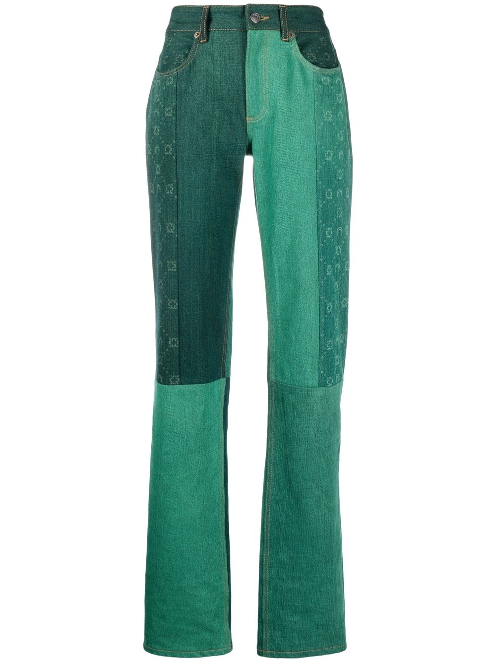 Moonogram straight-leg jeans - Green