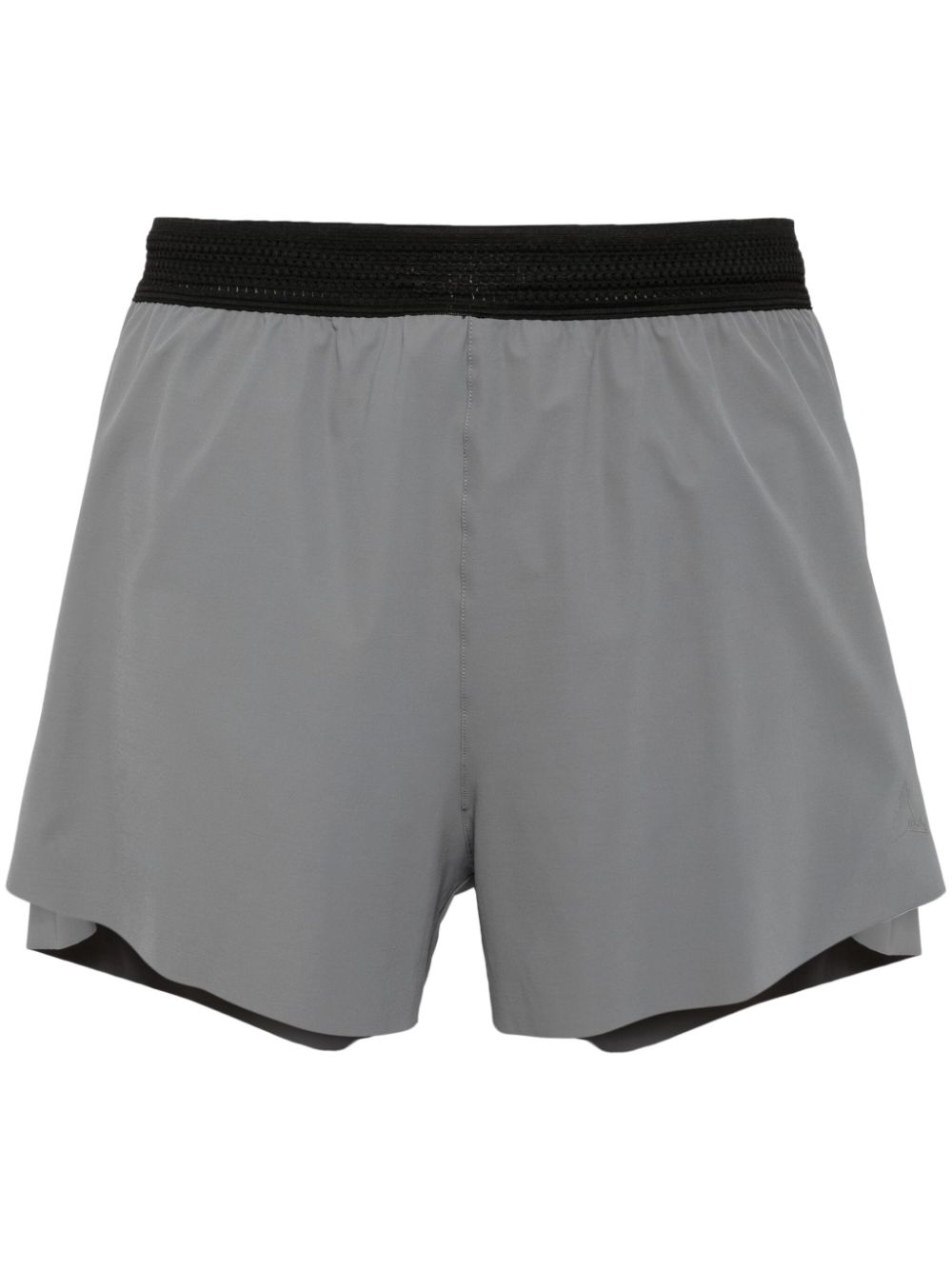 Side-slit logo-print running shorts - Black