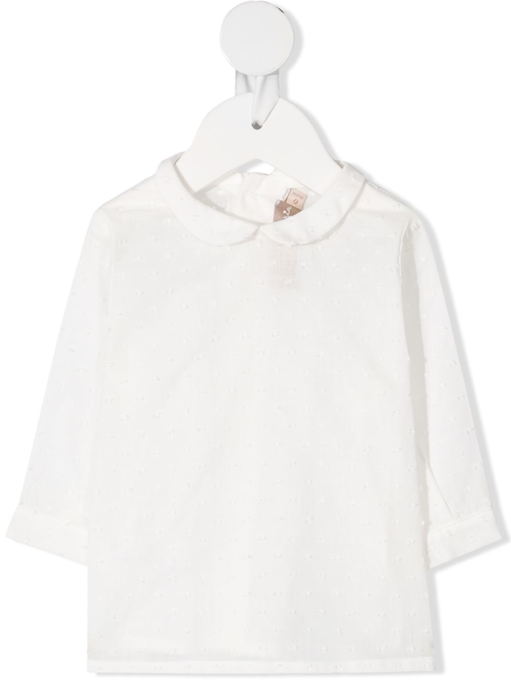 Textured spot blouse - White