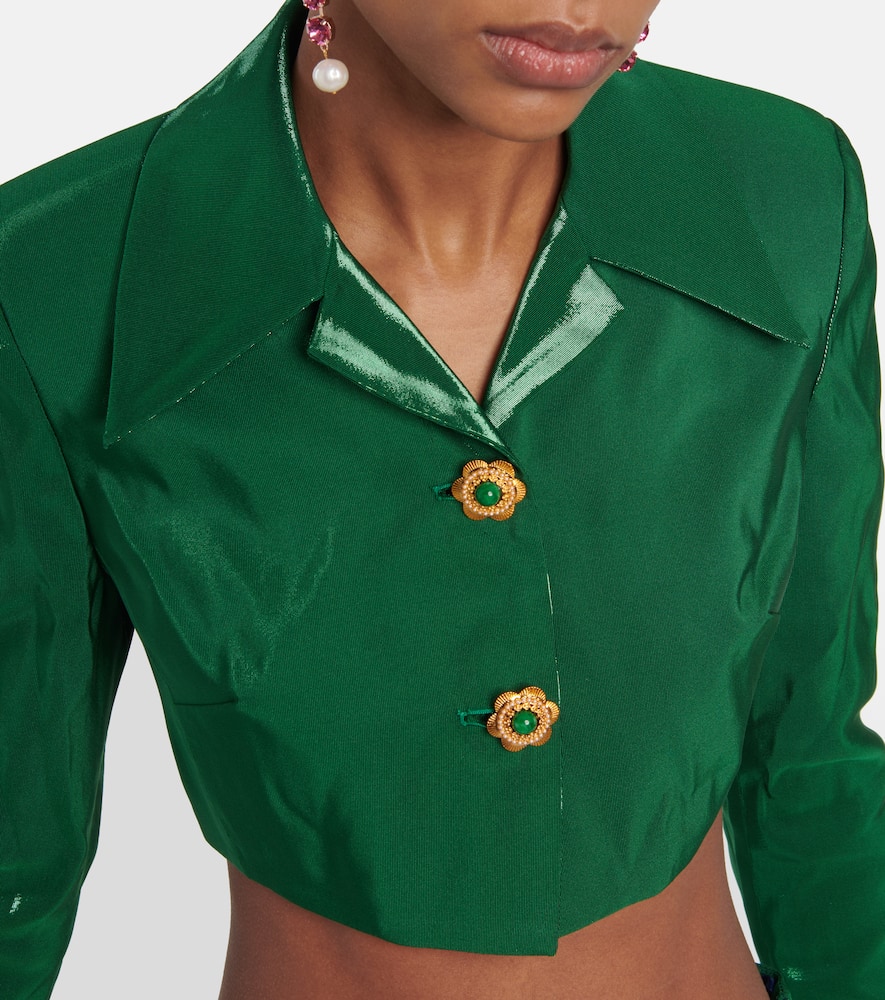 Cropped silk jacket