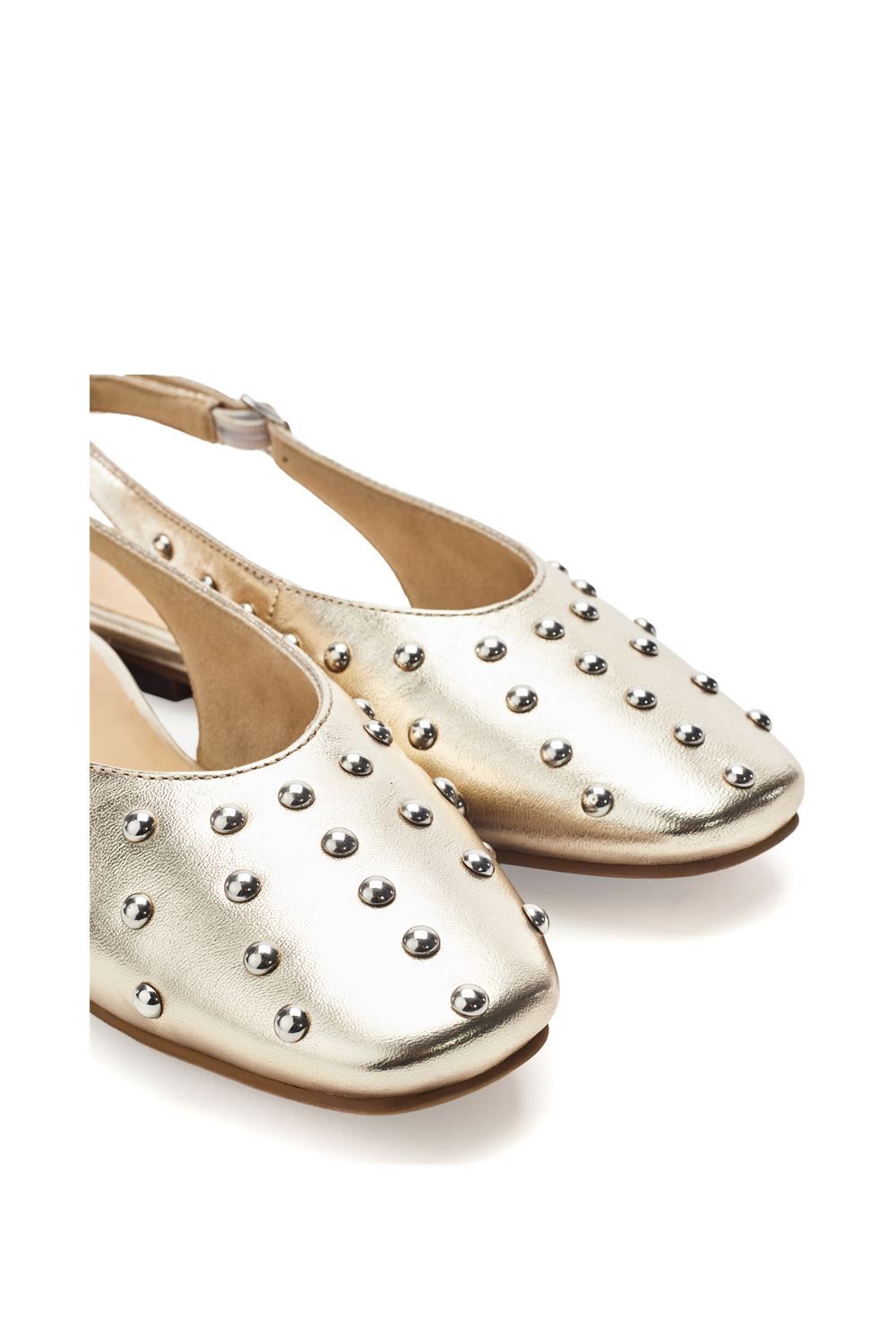 Moda In Pelle Women's 'Fiarra' Leather Court Shoes in Gold