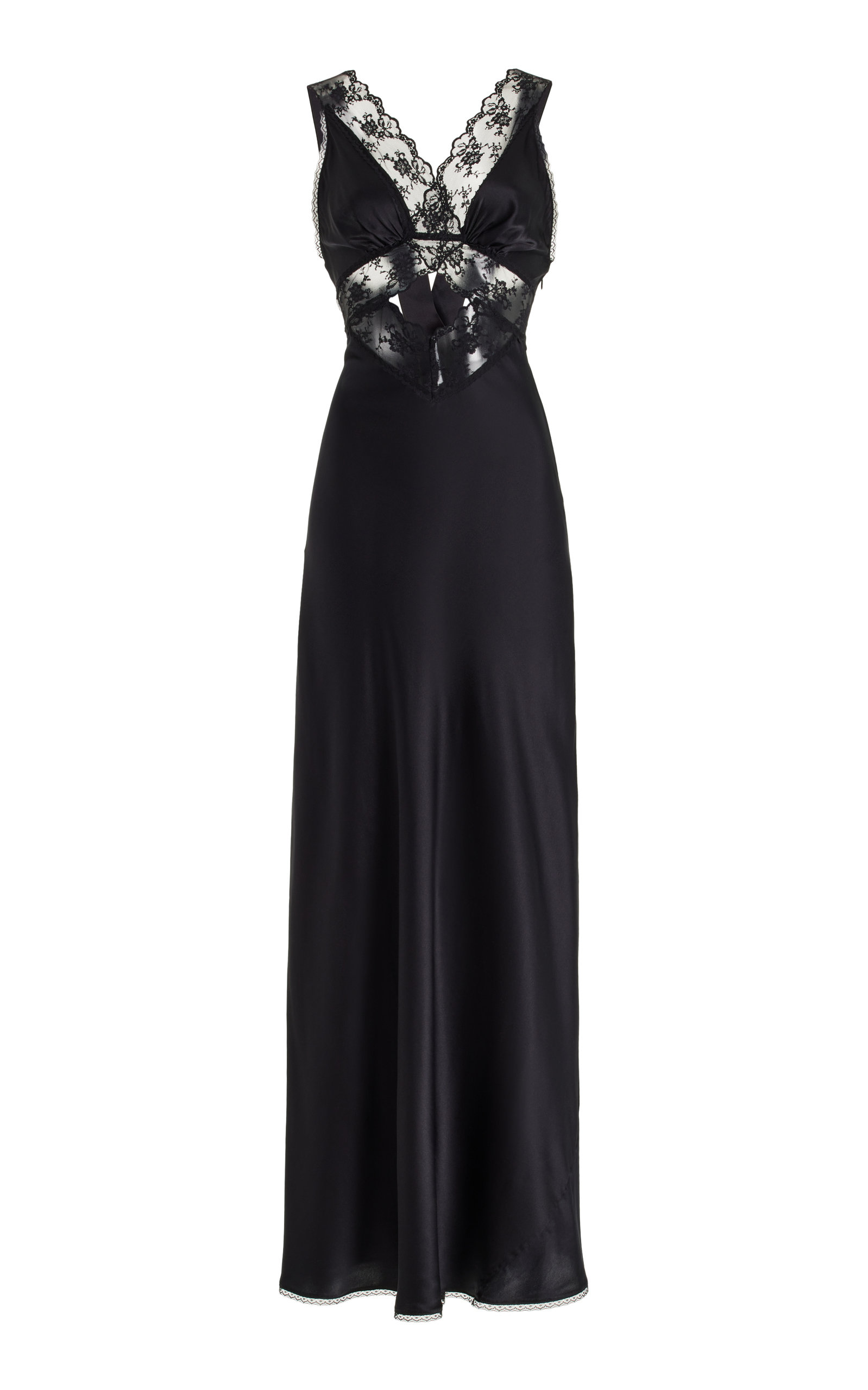 Willa Lace-Trimmed Silk Maxi Dress