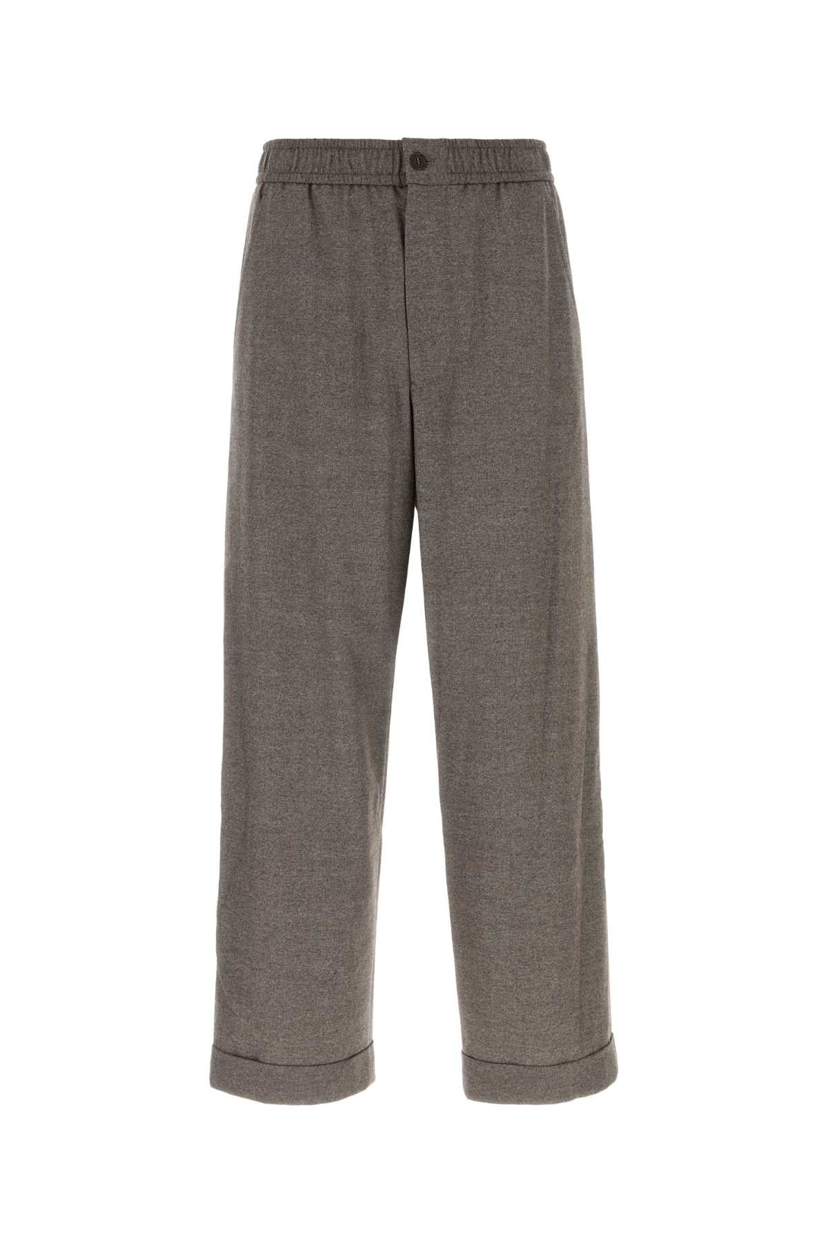 Virgin Wool Blend Trousers — Gray