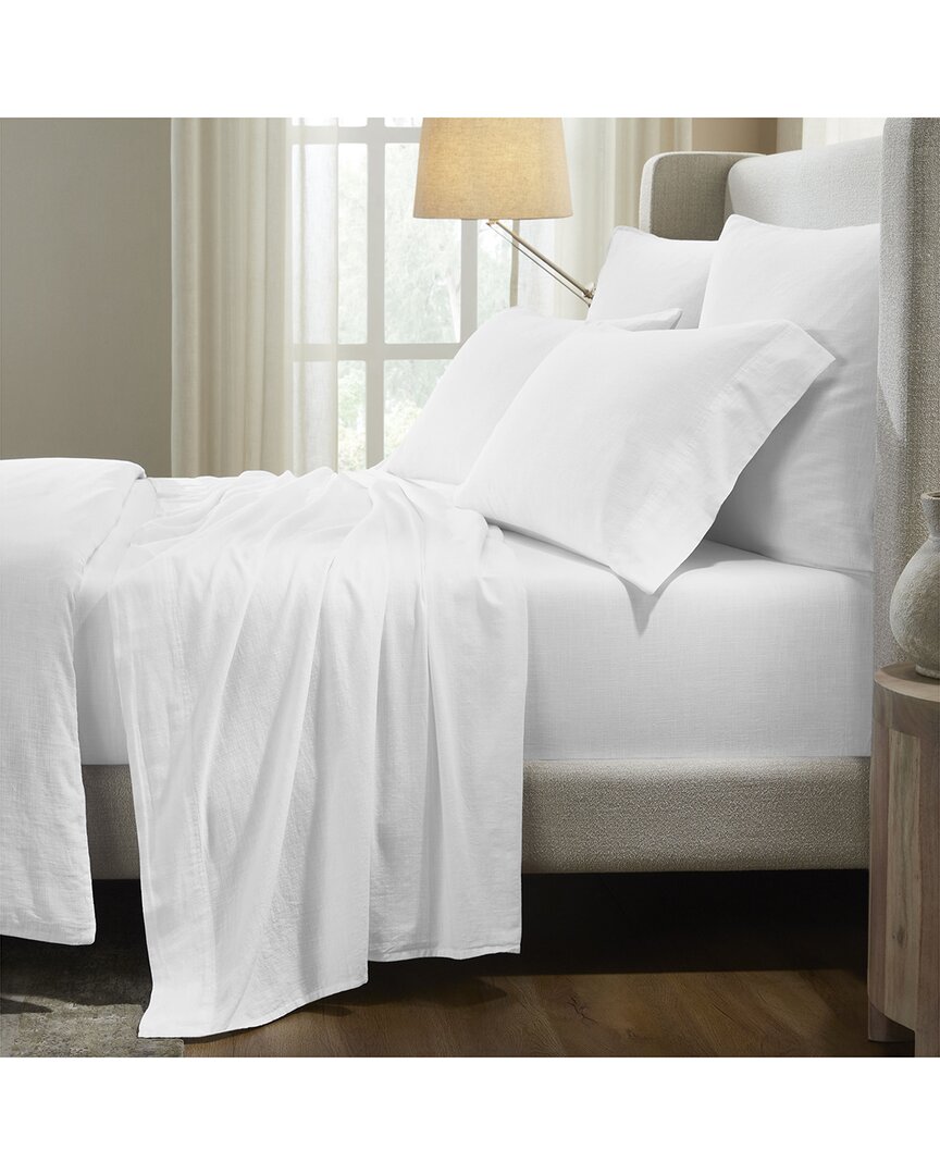 Chloe 100% Cotton Linen Texture Vintage Wash Solid Deep Pocket  Percale Sheet Set