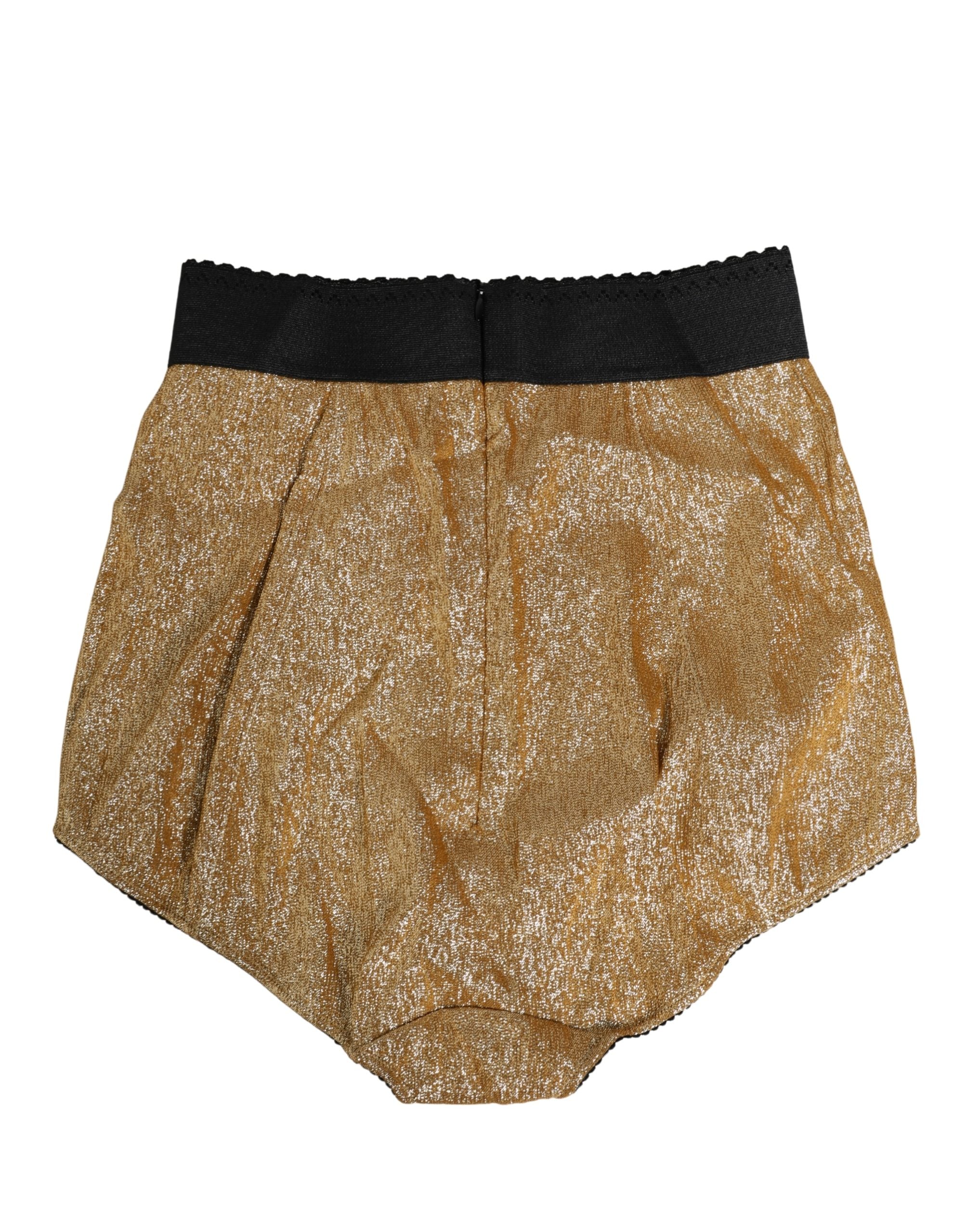 Silk-Blend High-Waist Girdle Bodysuit — Gold