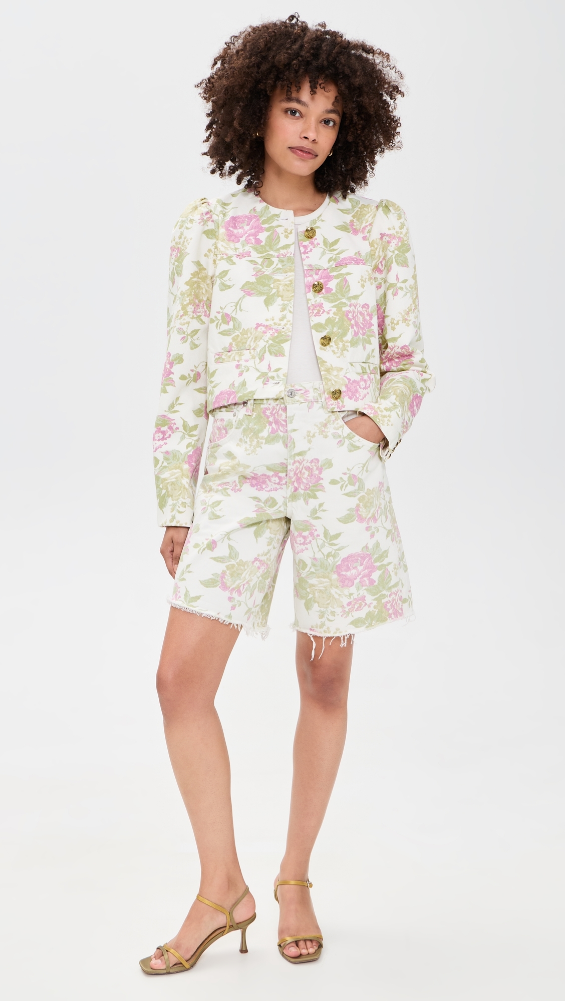 Anita Puff Sleeve Jacket English Rose