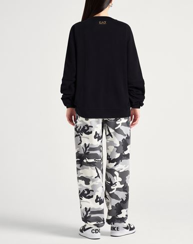 Woman Sweatshirt Black Size XL Cotton, Elastane