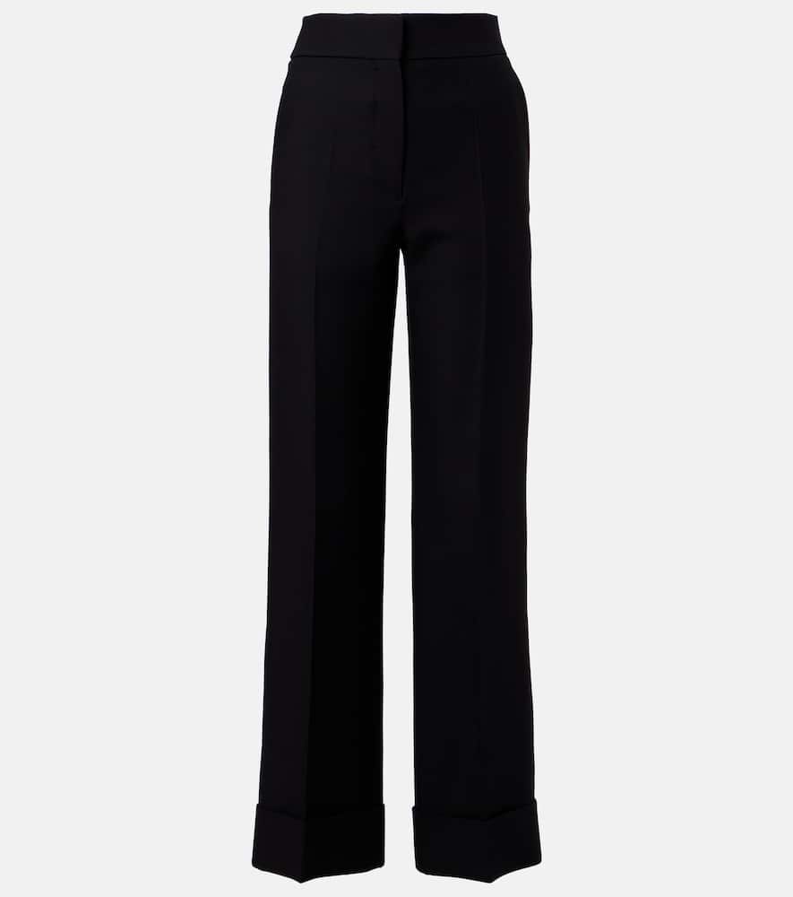 Wool and silk wide-leg pants