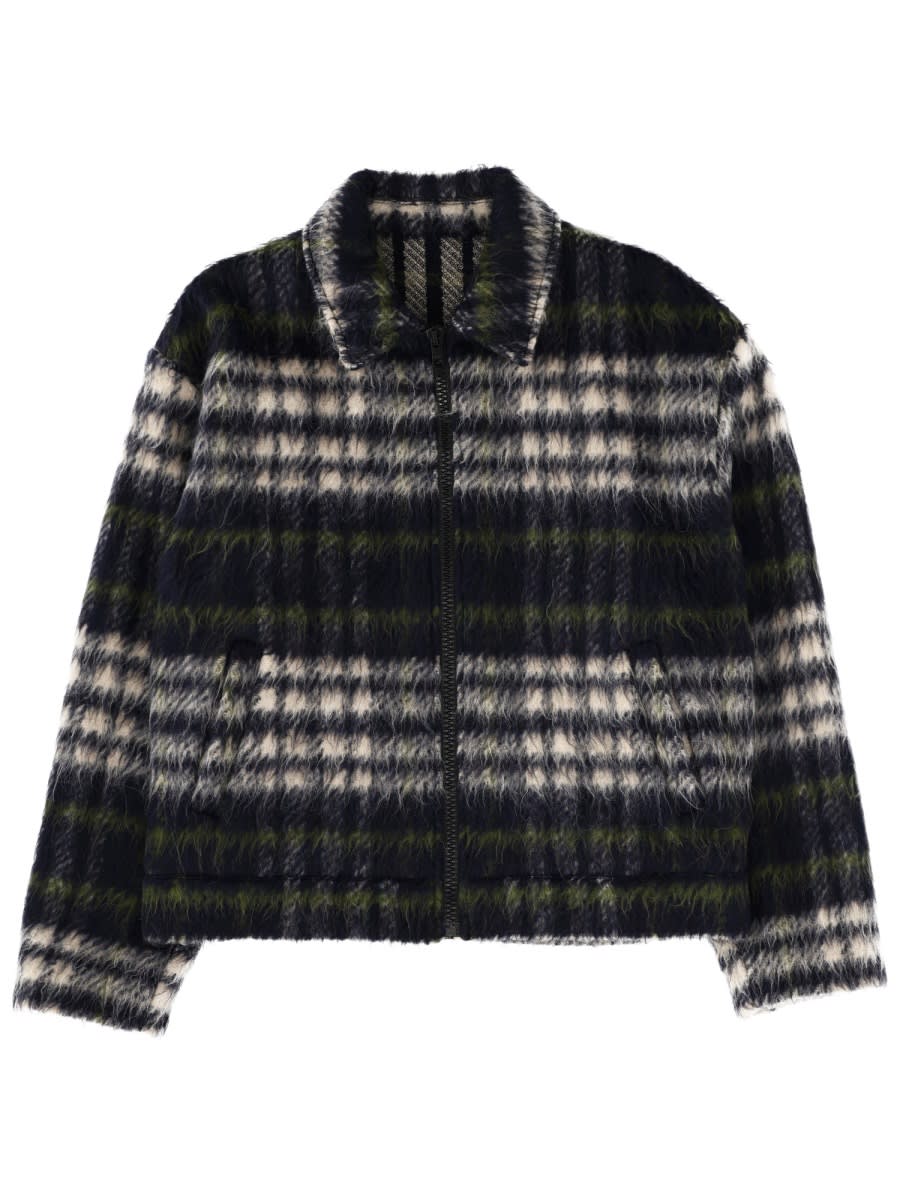 MSGM - cozy plaid long sleeve jacket