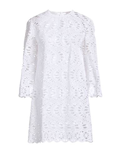 Woman Mini dress White Size L Cotton