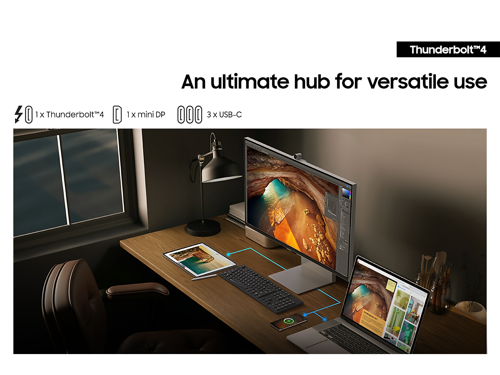 27" ViewFinity S9 5K IPS Smart Monitor with Matte Display, Ergonomic Stand and SlimFit Camera in silver(LS27C900PANXZA)