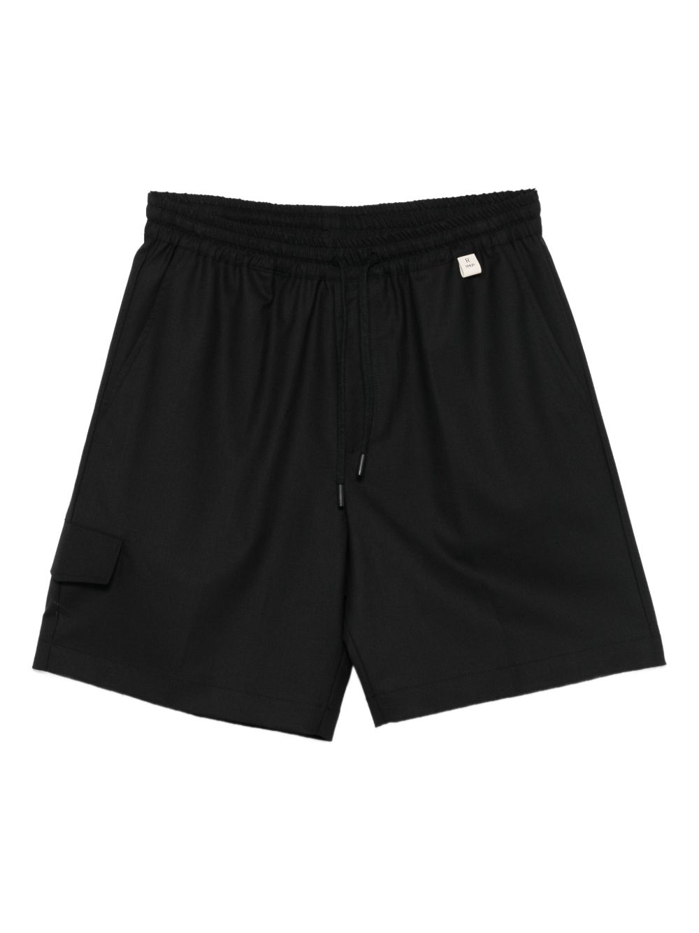 Drawstring-waist track shorts - Black