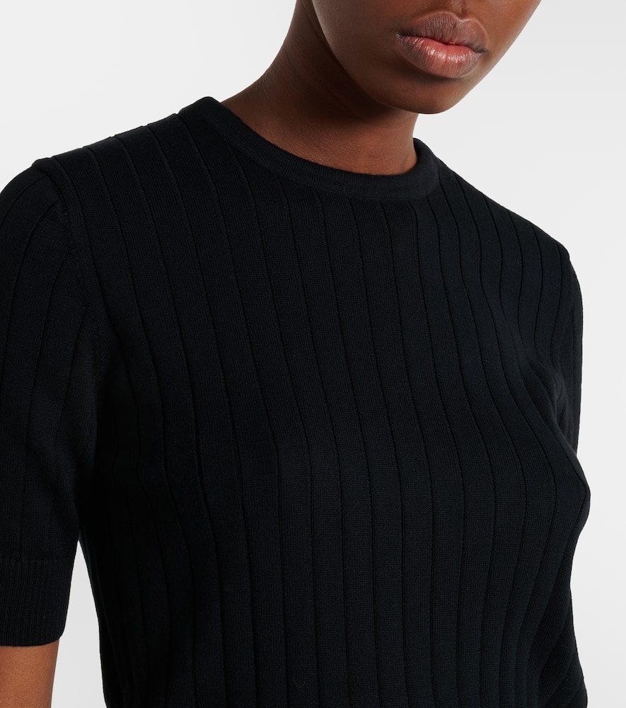Ribbed-knit cotton top