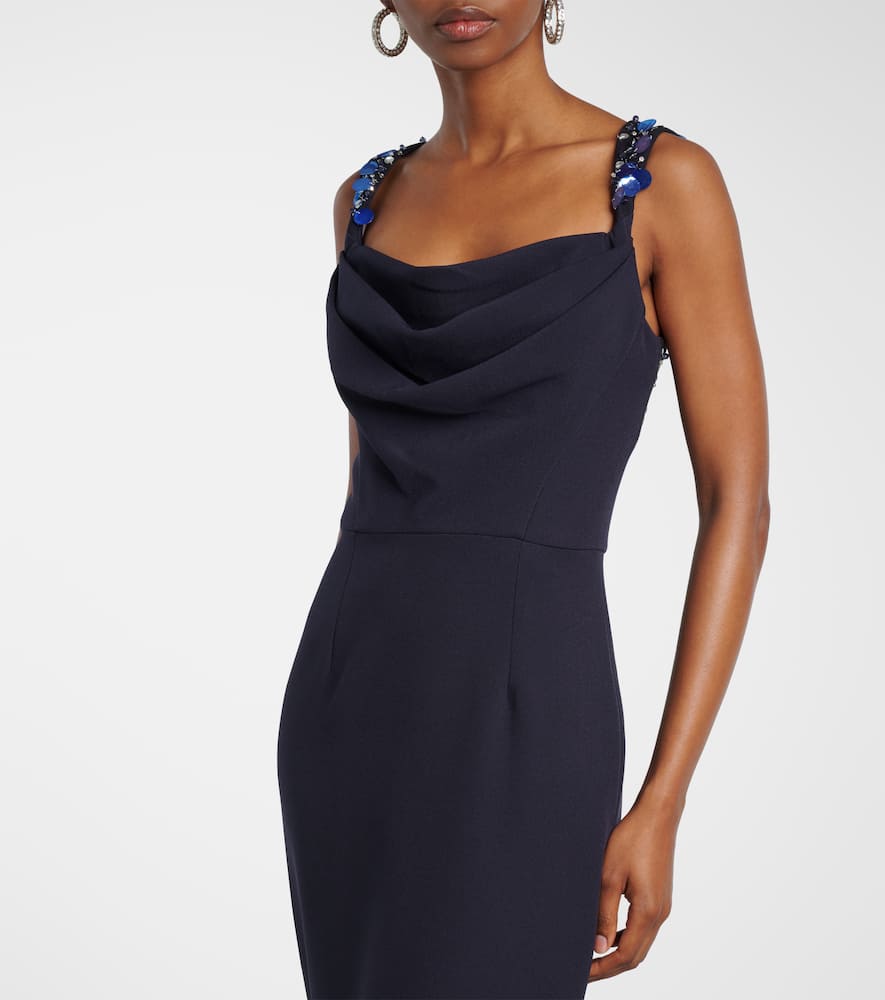 Melina embellished crêpe gown