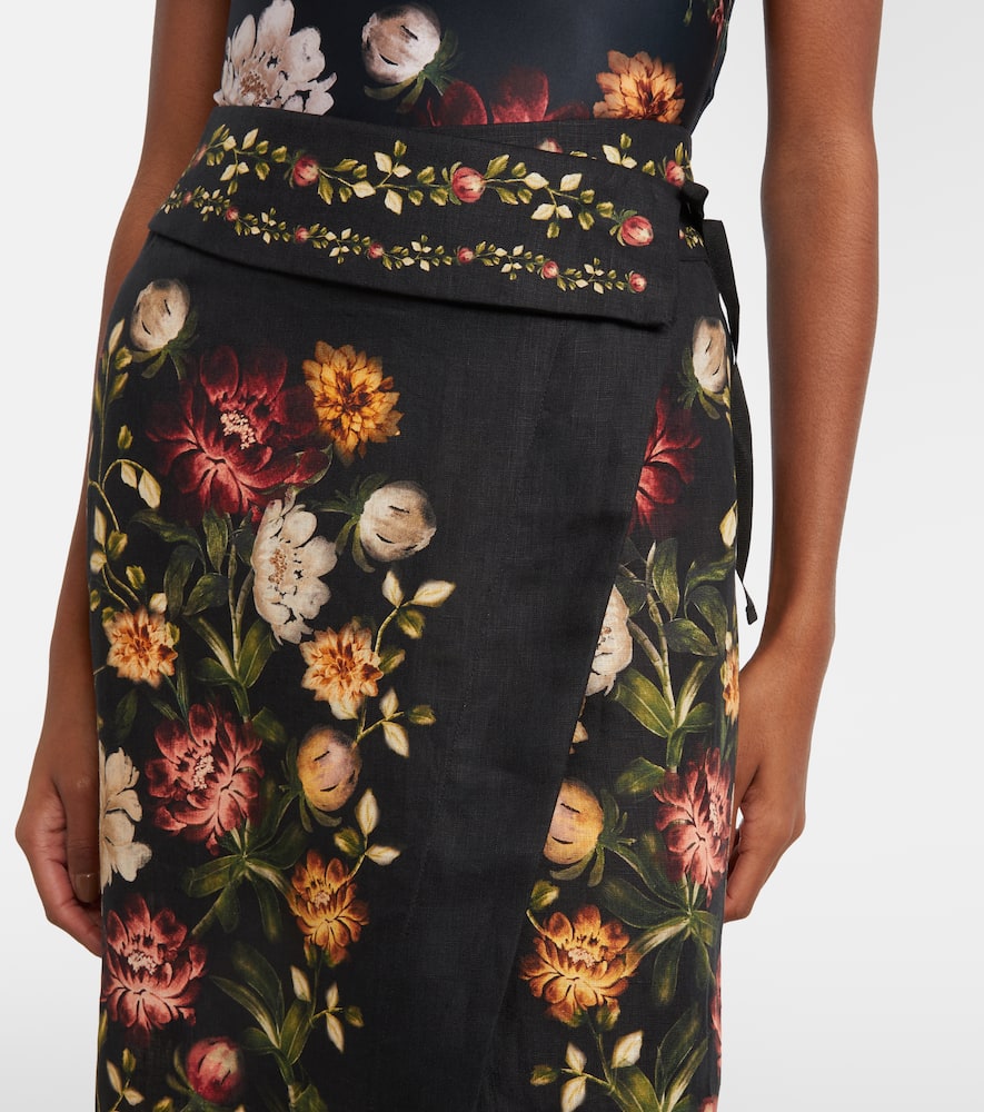 Tierra floral linen beach cover-up