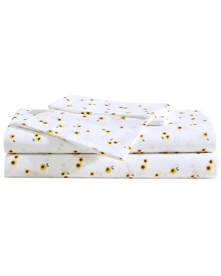 200 Thread Count Eddy Sunflower Cotton Percale Sheet Set