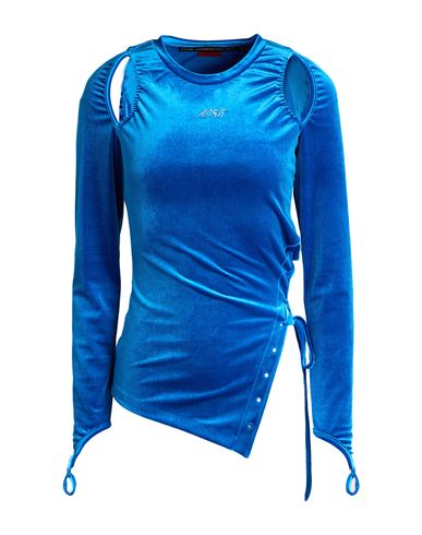 Woman Top Blue Size M Polyester, Polyurethane