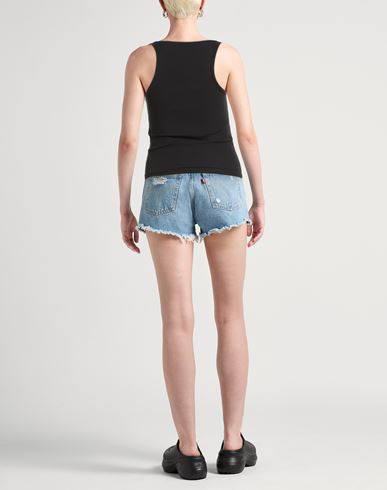 Woman Tank top Black Size L Cotton, Elastane