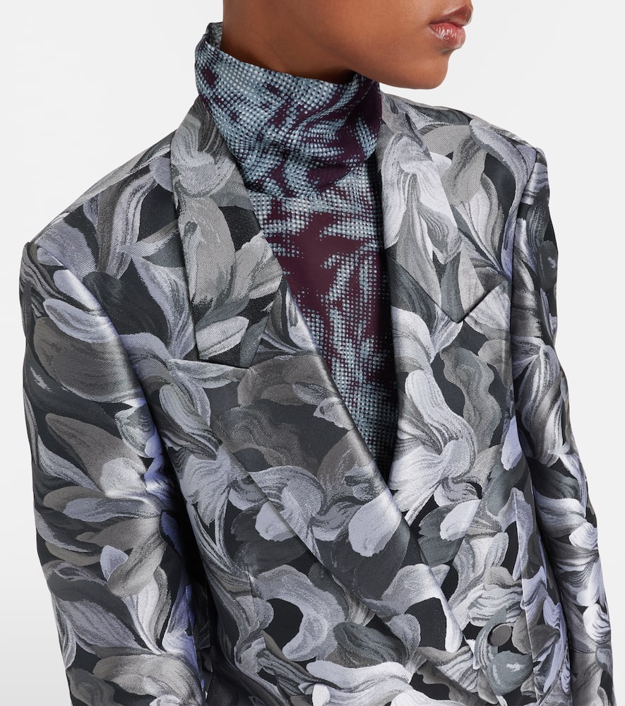Double-breasted jacquard blazer