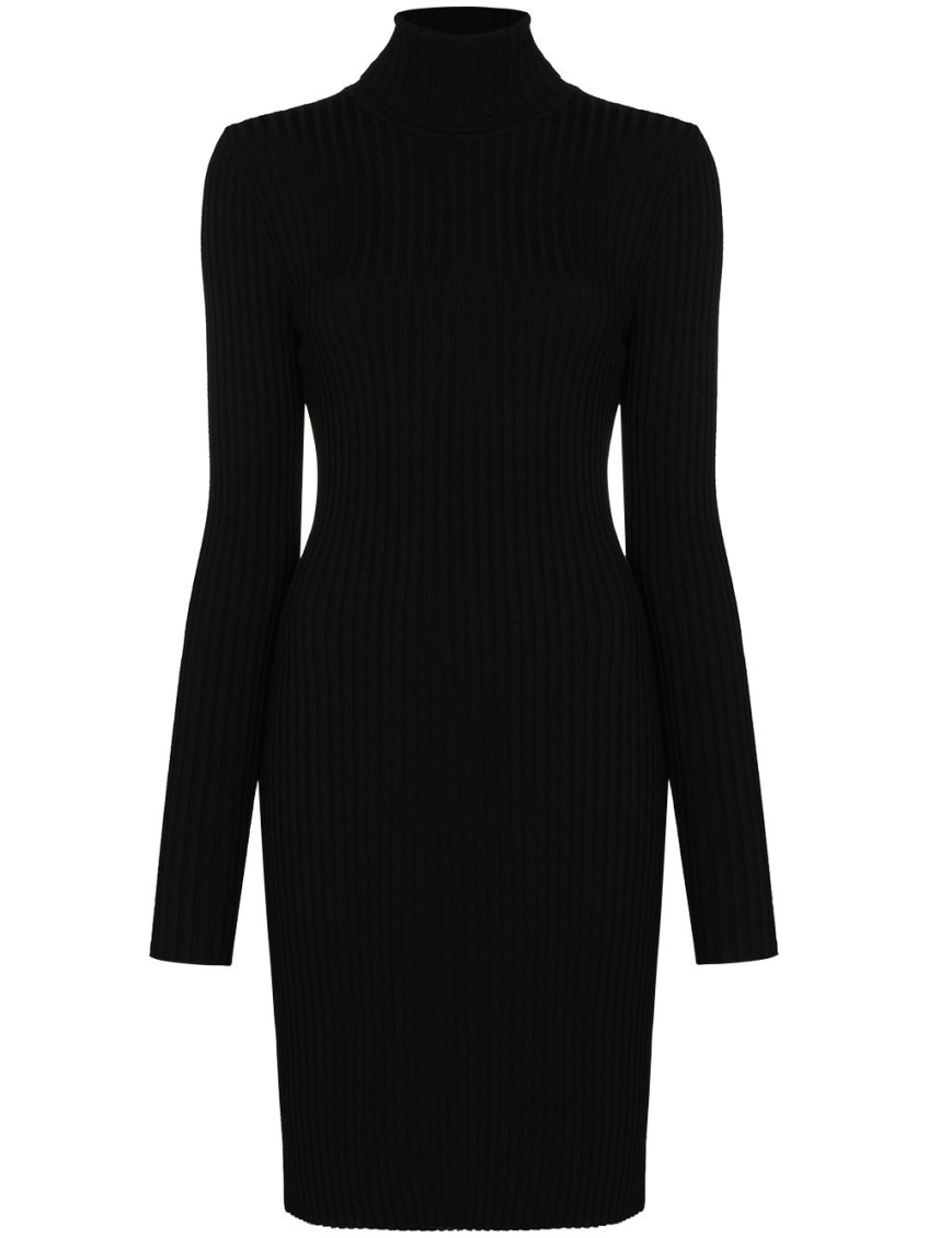 Ribbed-knit mini dress