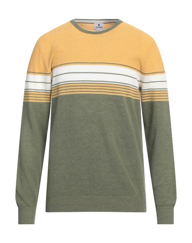 Man Sweater Yellow Size 40 Flax, Cotton, Polyamide