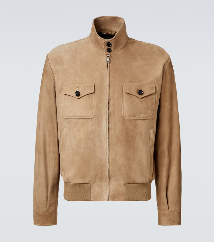 Suede bomber jacket