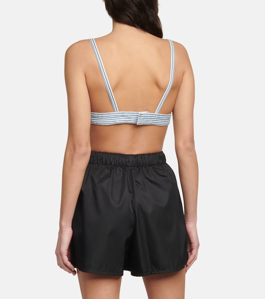 Striped denim bralette