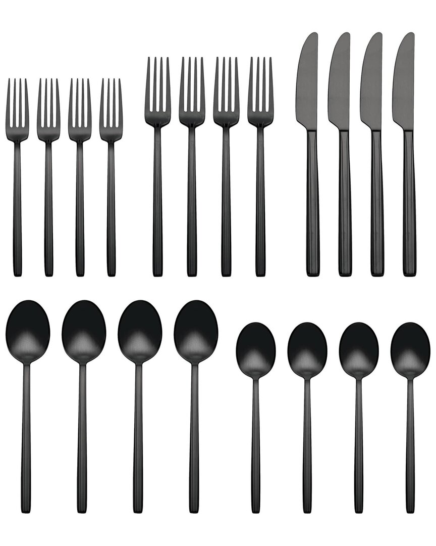 Dean Satin Black 20 Piece Flatware Set