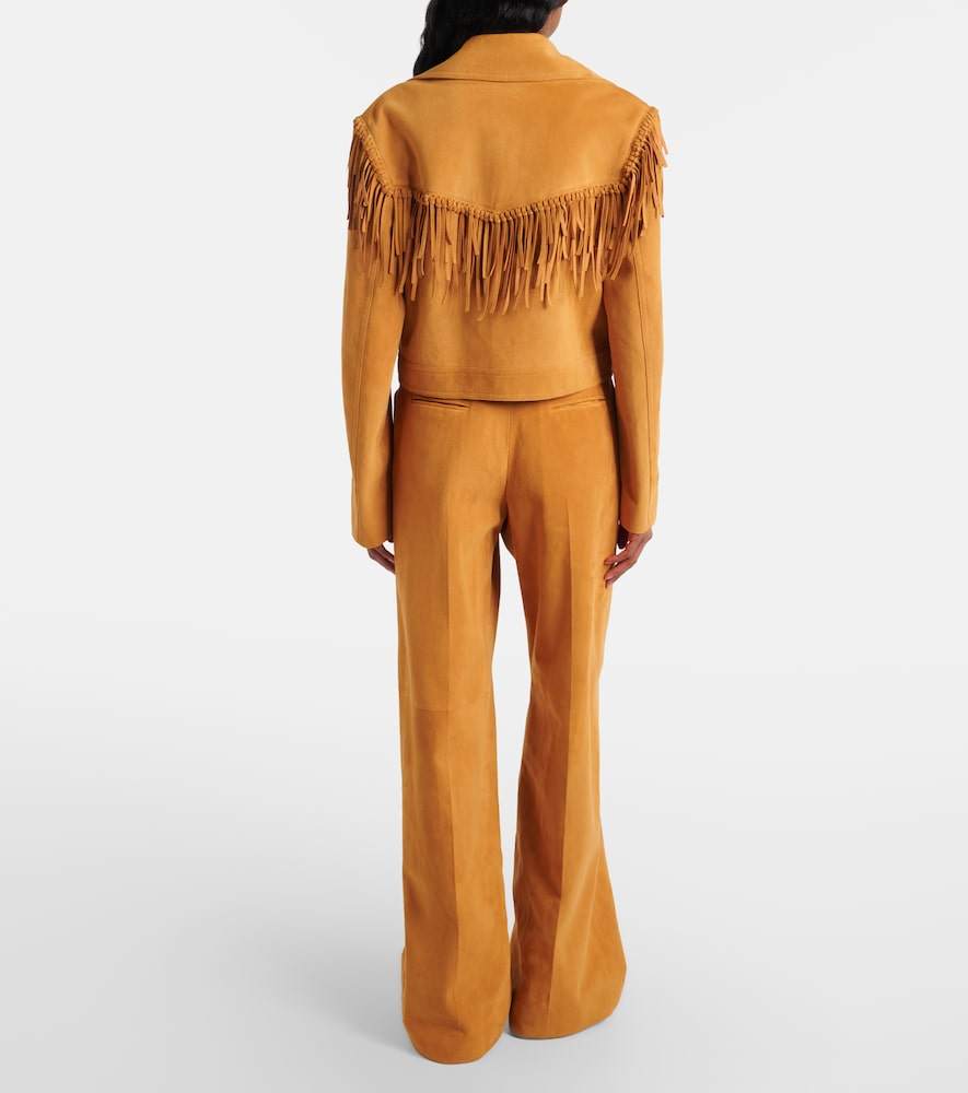 Norman belted suede wide-leg pants
